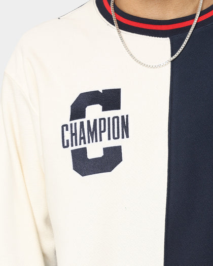 Champion Collegiate Heritage Split Crewneck Navy