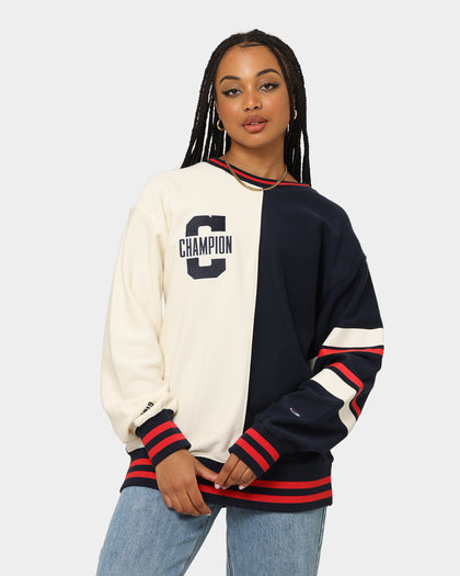 Champion Collegiate Heritage Split Crewneck Navy