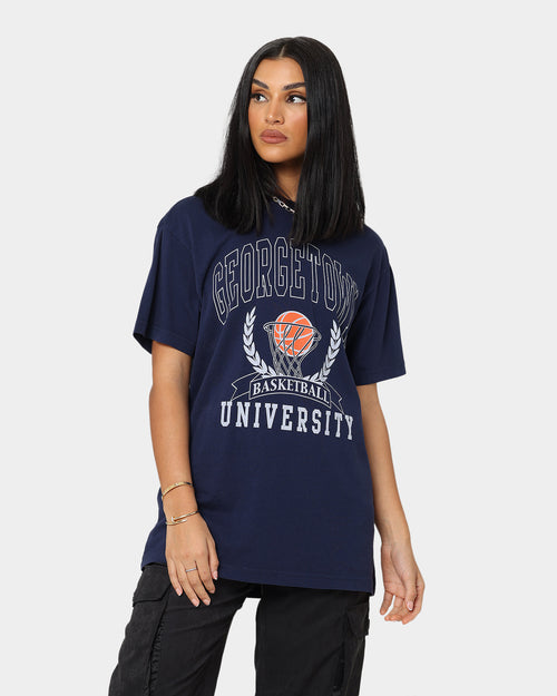 National Collegiate Athletic Association Women's Georgetown University Basketball Crest T-Shirt Navy