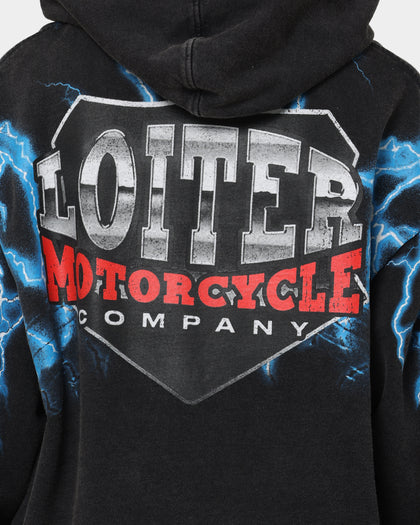 Loiter Lightning Eagle Vintage Hoodie Vintage Black