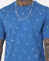 Nike Nike Sportswear Club All-Over Print T-Shirt Dark Marina Blue