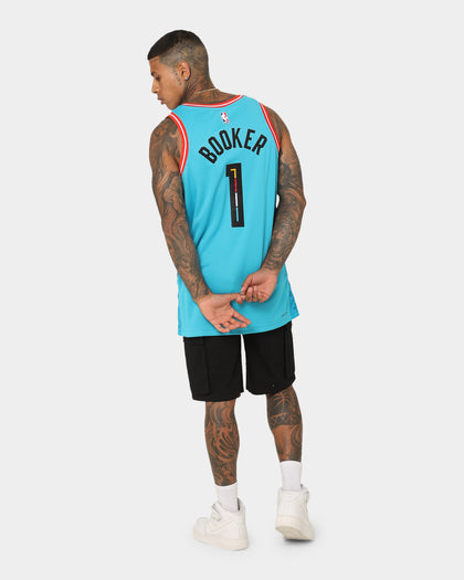 Nike Devin Booker Phoenix Suns #1 City Edition Nike Dri-FIT NBA Swingman Jersey Dark Turquoise