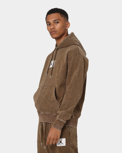 Jordan Essential Statement Washed Fleece Pullover Hoodie Light Olive