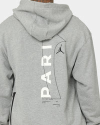 Jordan X Paris Saint-Germain Fleece Pullover Hoodie Dark Grey Heather