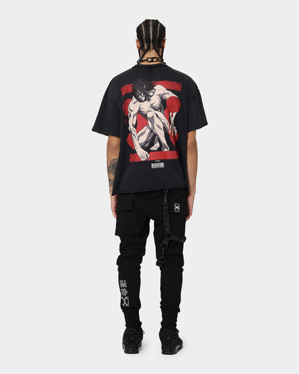 DXXMLIFE X Attack On Titan Eren DXXM Vintage T-Shirt Aged Black