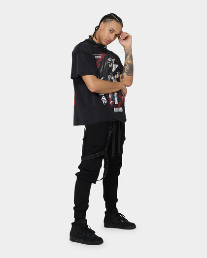 DXXMLIFE X Attack On Titan Eren DXXM Vintage T-Shirt Aged Black