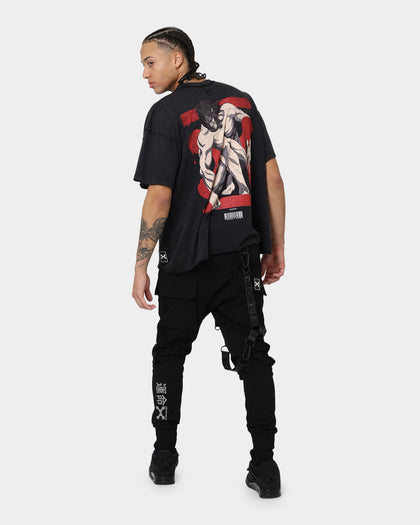 DXXMLIFE X Attack On Titan Eren DXXM Vintage T-Shirt Aged Black