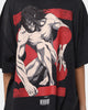 DXXMLIFE X Attack On Titan Eren DXXM Vintage T-Shirt Aged Black