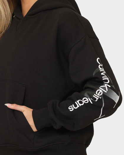 Calvin Klein Women's Gradient Monologo Hoodie Ck Black