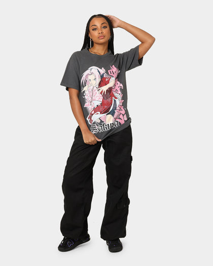 Goat Crew X Naruto Sakura CLR T-Shirt Charcoal