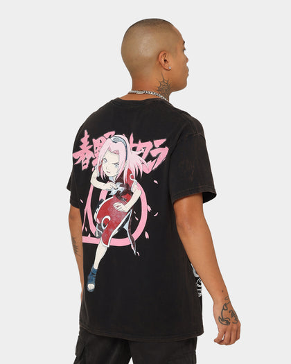 Goat Crew X Naruto Sakura CLR Vintage T-Shirt Washed Black