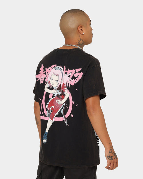 Goat Crew X Naruto Sakura CLR Vintage T-Shirt Washed Black