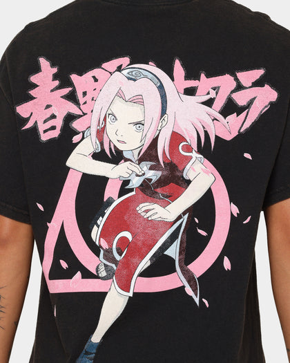 Goat Crew X Naruto Sakura CLR Vintage T-Shirt Washed Black
