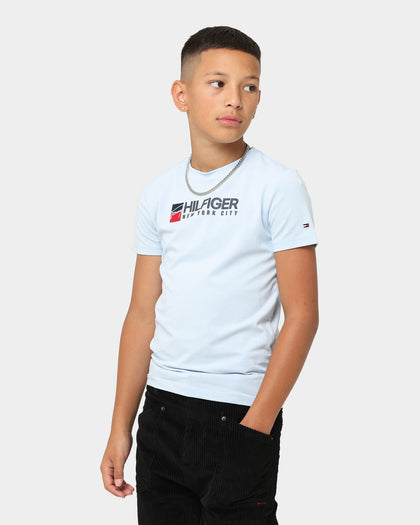 Tommy Hilfiger Kids' U Tommy Logo Short Sleeve T-Shirt Chambray Sky