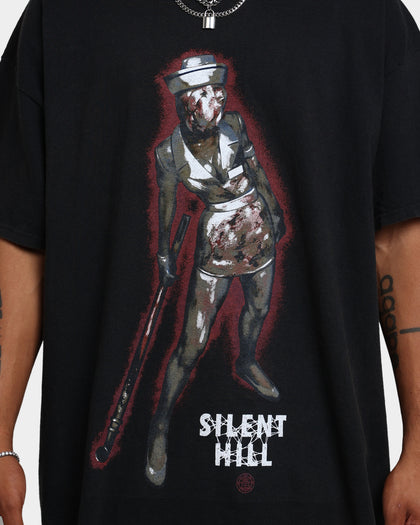 Rats Get Fat X Silent Hill Bubble Head Nurse Vintage T-Shirt Black Wash
