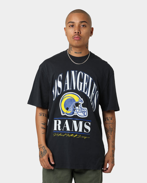 Majestic Athletic Los Angeles Rams Helmet Arch T-Shirt Faded Black