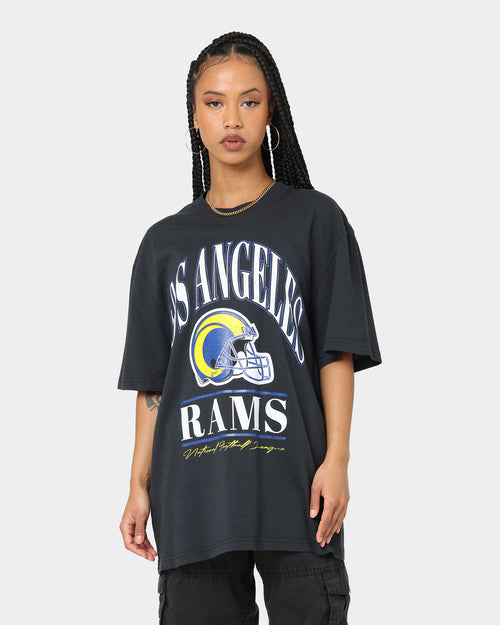 Majestic Athletic Los Angeles Rams Helmet Arch T-Shirt Faded Black