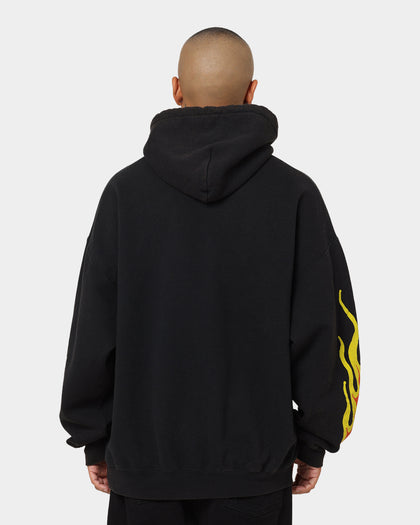 Goat Crew All Over No Cap Vintage Hoodie Black Wash