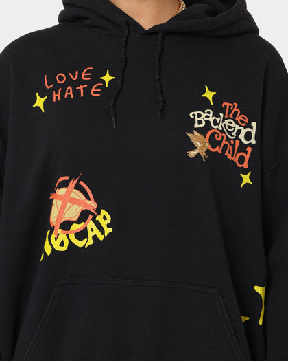 Goat Crew All Over No Cap Vintage Hoodie Black Wash