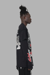 DXXMLife L-5 B Motor Sport Long Sleeve T-Shirt Black