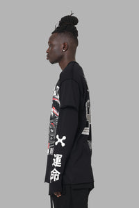 DXXMLife L-5 B Motor Sport Long Sleeve T-Shirt Black