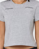 Crooks & Castles Women's Collar Logo Crop T-Shirt Heather Grey