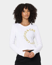 Crooks & Castles Women's Cut Off Long Sleeve T-Shirt White