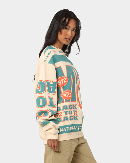 Mitchell & Ness Women's Miami Dolphins League Crewneck Stone/Teal