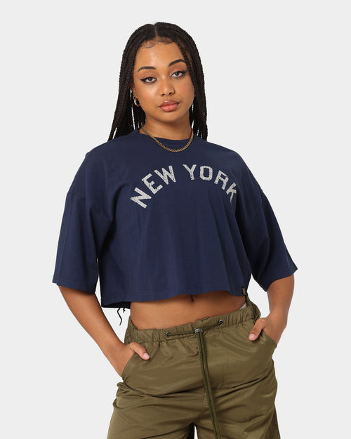 Majestic Athletic Women's Cooperstown Crop T-Shirt True Navy