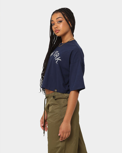 Majestic Athletic Women's Cooperstown Crop T-Shirt True Navy