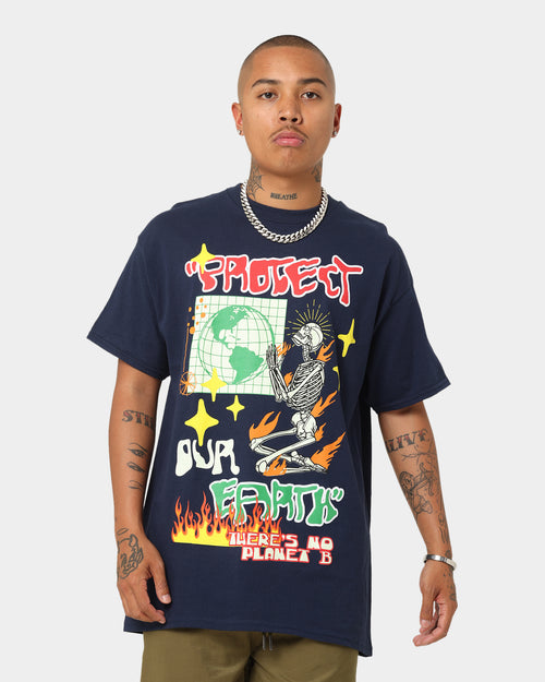 Goat Crew Protect Our Earth T-Shirt Navy