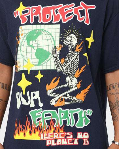 Goat Crew Protect Our Earth T-Shirt Navy