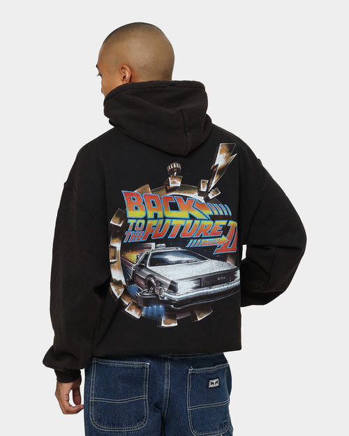 American Thrift X Back To The Future Back To The Future 2 Vintage Hoodie Washed Black