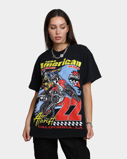 American Thrift Dirt Bike T-Shirt Off Black