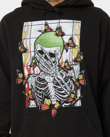 Goat Crew Green Skeleton Hoodie Black Wash