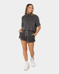 Nike Women's Nike Sportswear Terry Mock-Neck Terry T-Shirt Anthracite/Black