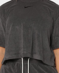 Nike Women's Nike Sportswear Terry Mock-Neck Terry T-Shirt Anthracite/Black