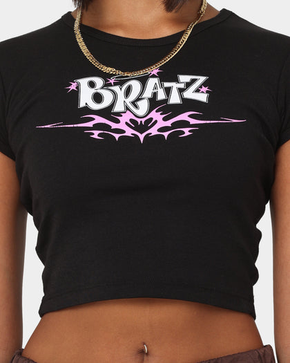American Thrift X Bratz Women's Bratz Logo Baby T-Shirt Black