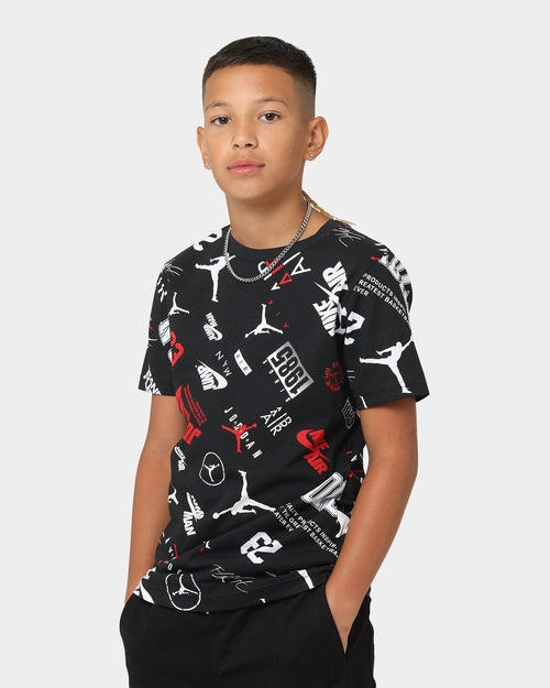 Jordan Kids' Level Up All Over Print Graphic T-Shirt Black