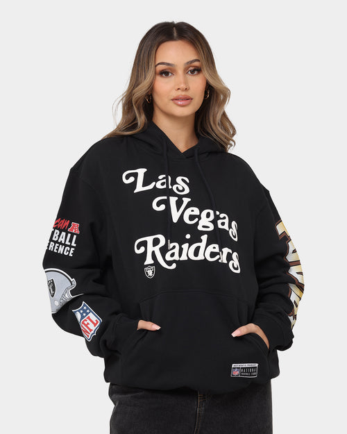 Majestic Athletic Las Vegas Raiders Puff Print Patch Hoodie Faded Black