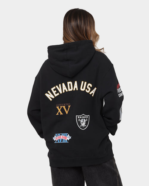 Majestic Athletic Las Vegas Raiders Puff Print Patch Hoodie Faded Black