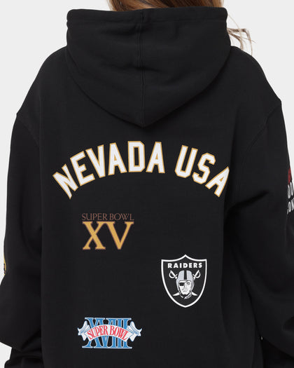 Majestic Athletic Las Vegas Raiders Puff Print Patch Hoodie Faded Black
