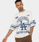 Majestic Athletics Los Angeles Dodgers Champion Arch Stripe Oversized T-Shirt Optic White