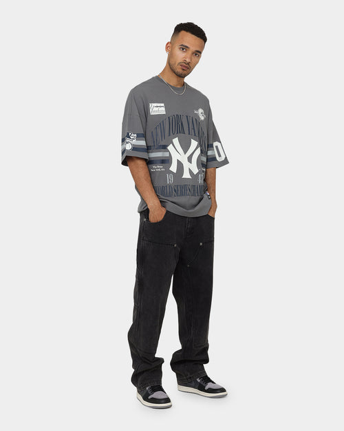 Majestic Athletic New York Yankees Champion Arch Stripe Oversized T-Shirt Gunmetal Grey