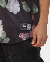 Majestic Athletic Los Angeles Dodgers Floral Wordmark Rep Jersey Faded Black