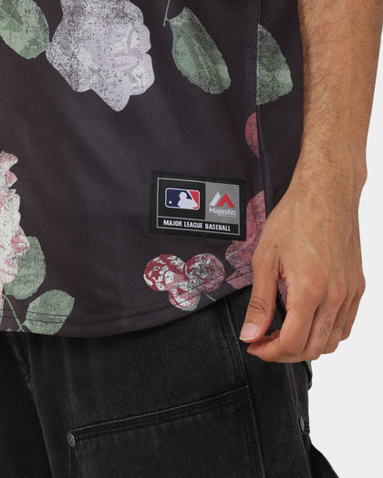 Majestic Athletic Los Angeles Dodgers Floral Wordmark Rep Jersey Faded Black