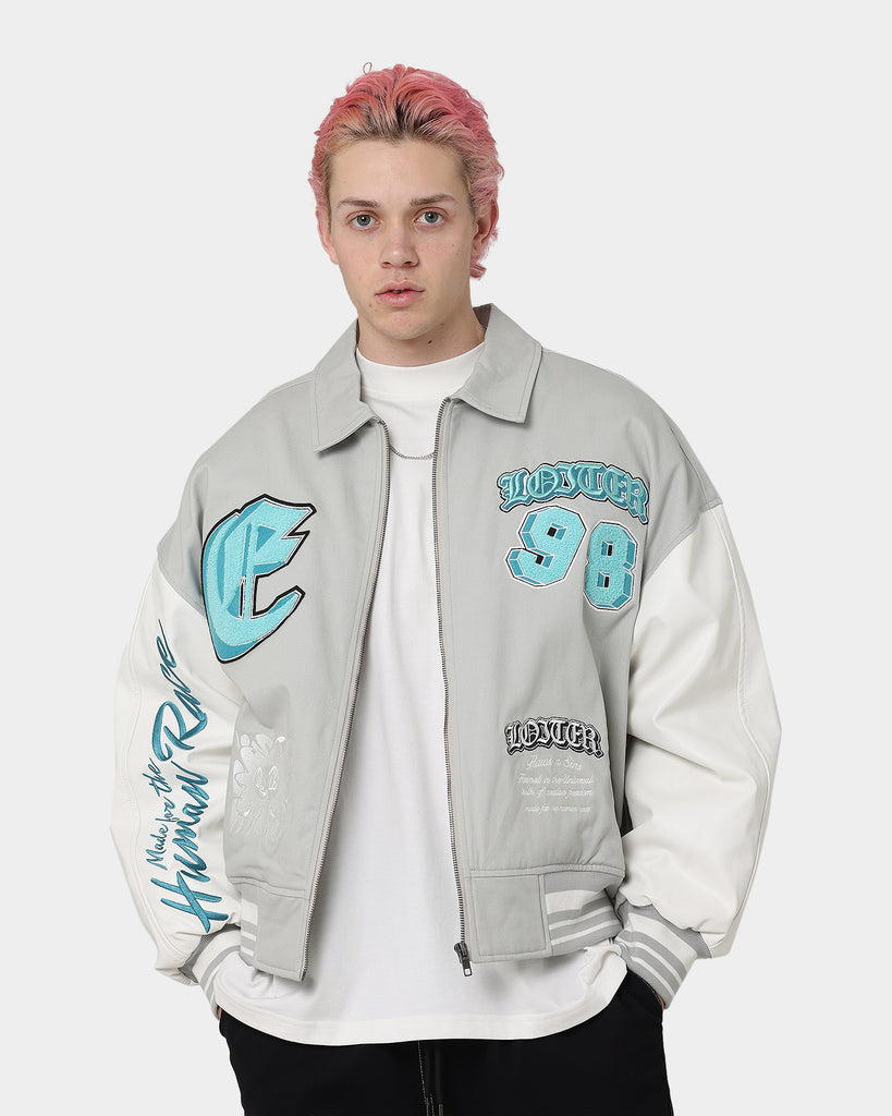 Loiter Ethereal Varsity Jacket Light Grey Culture Kings NZ