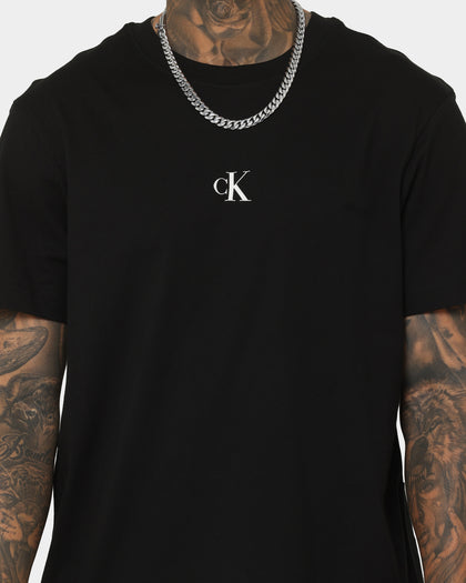 Calvin Klein Stripe CK Colourblock T-Shirt Ck Black
