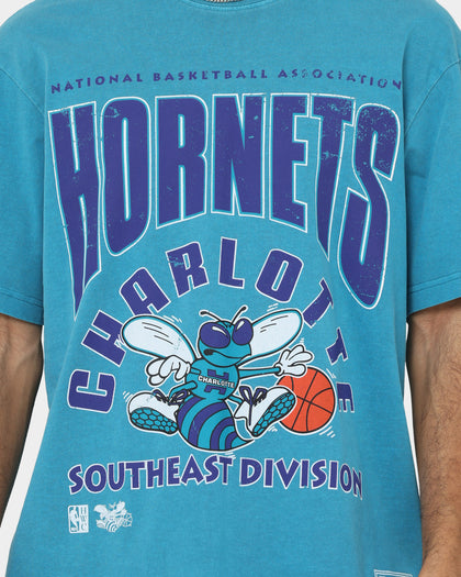 Mitchell & Ness Charlotte Hornets Division Arch T-Shirt Faded Teal