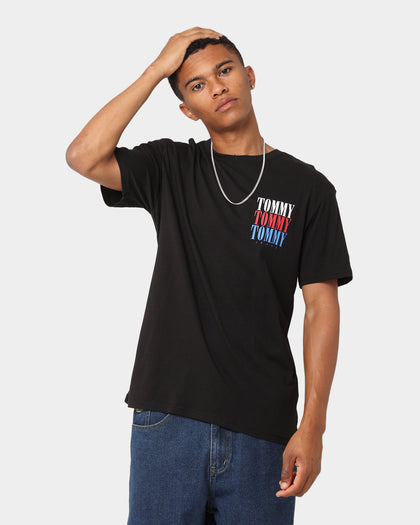 Tommy Jeans TJM Classic RWB Multi Logo T-Shirt Black